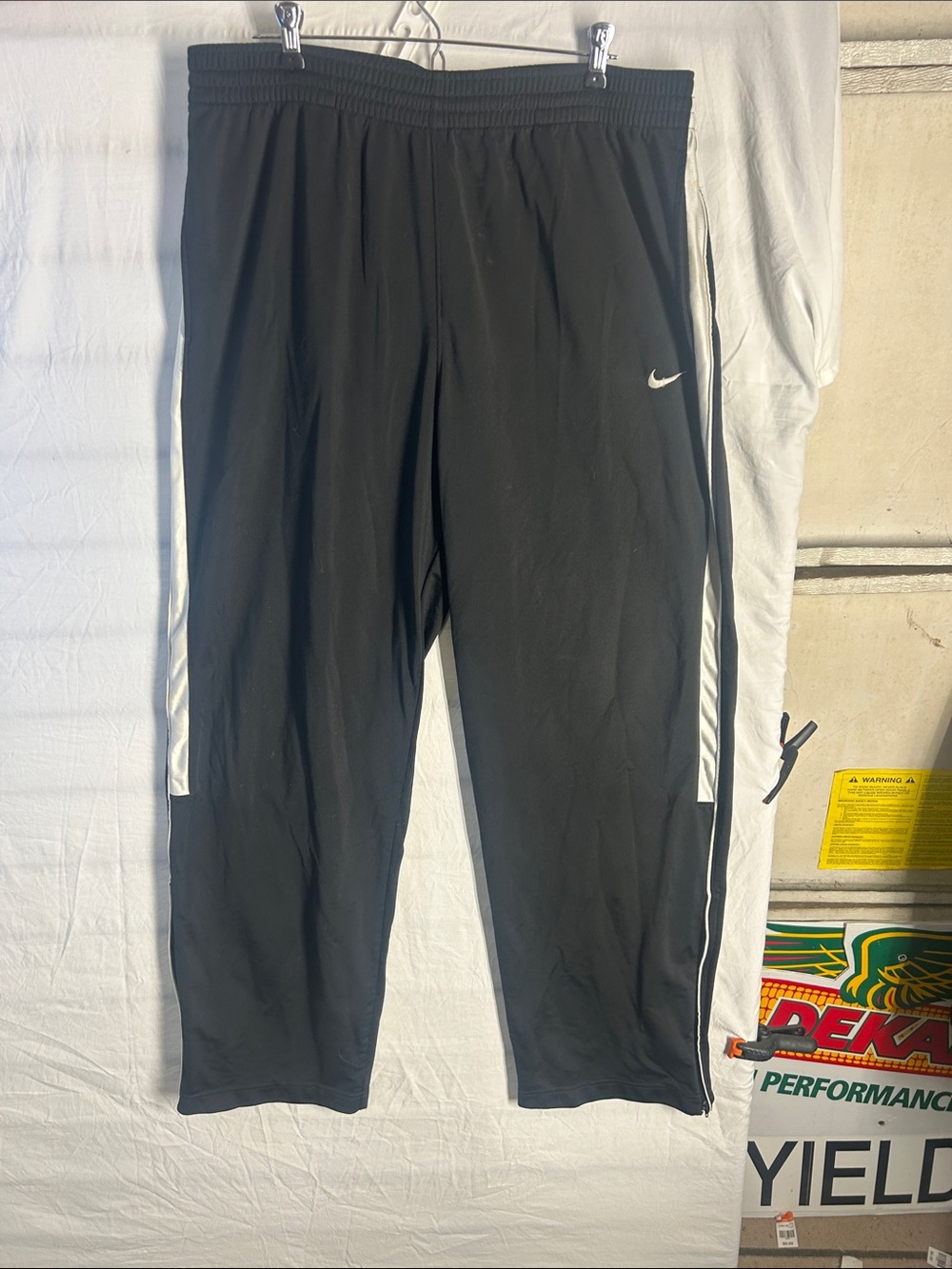 Nike Black Joggers with White Side Stripe - Kids